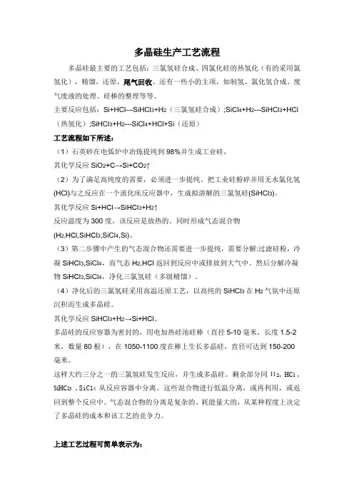 多晶硅生产工艺流程