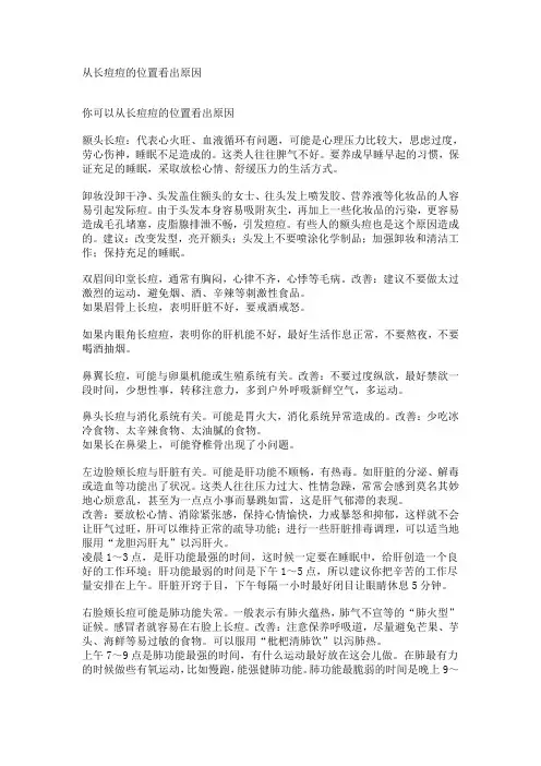 从长痘痘的位置看出原因