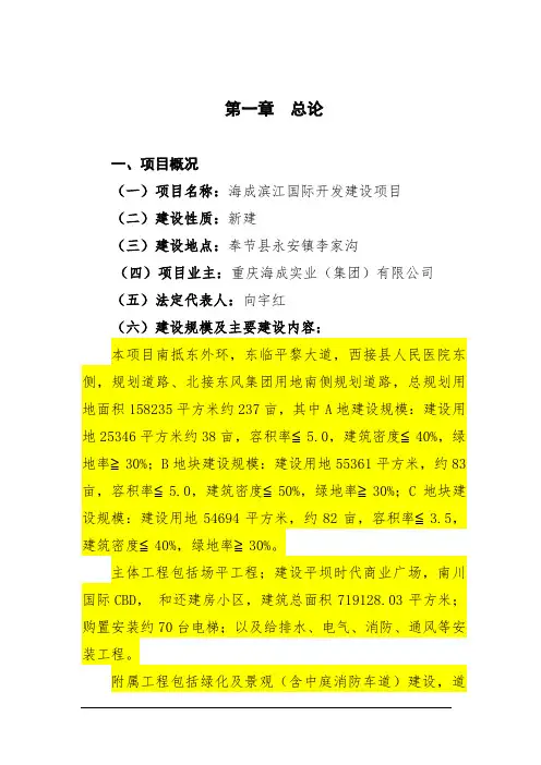 国际开发建设项目项目可行性研究报告