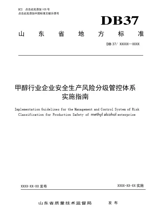 甲醇企业安全风险分级管控体系实施指南