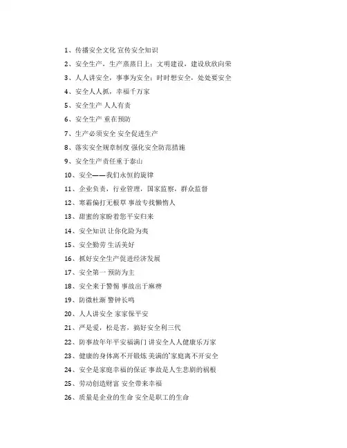 安全文化理念标语