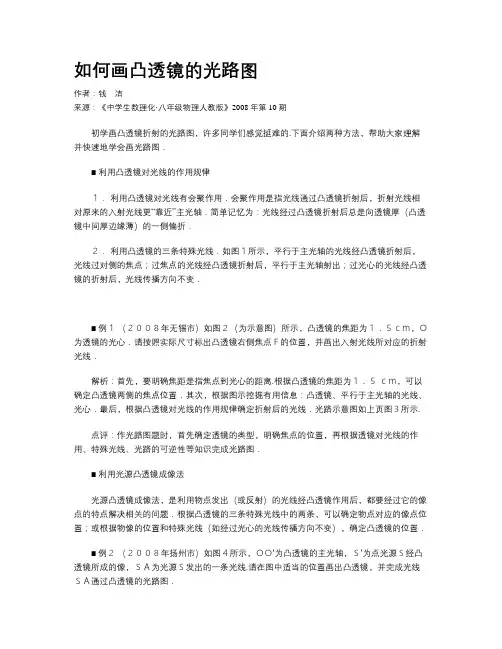 如何画凸透镜的光路图