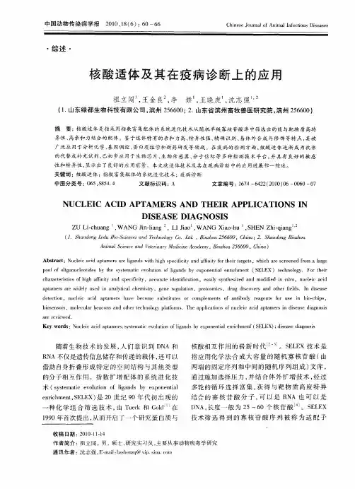 核酸适体及其在疫病诊断上的应用