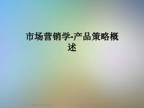 市场营销学-产品策略概述
