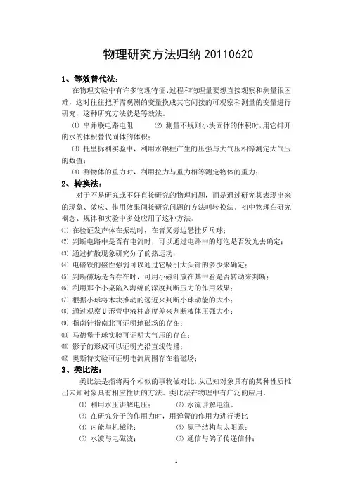 各种研究方法总结