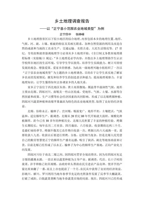 乡土地理调查报告