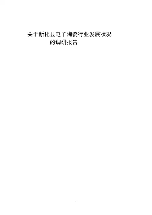 关于新化县电子陶瓷行业发展状况的调研报告 2