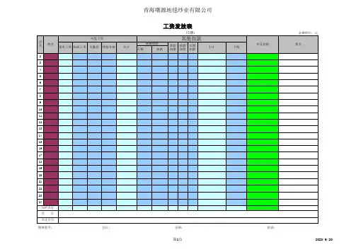 工资表格式