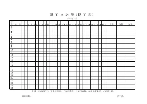 职工点名册