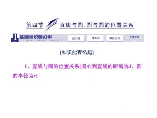 2014届高三数学一轮复习专讲专练(基础知识+小题全取+考点通关+课时检测):8.4直线与圆、圆与圆的位置关系