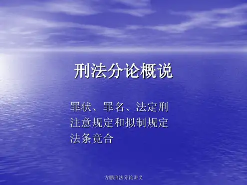 中国政法大学方鹏刑法分论讲义刑法分论概论共50页PPT资料