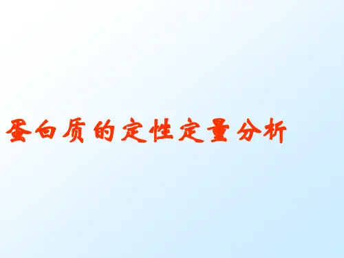 蛋白质的定性和定量分析