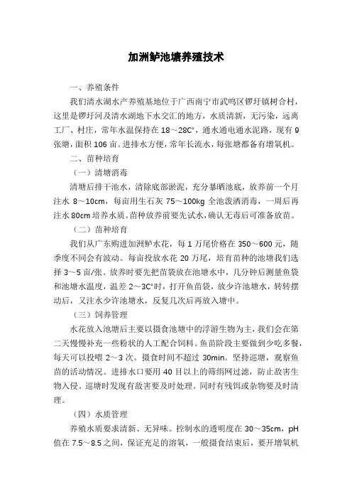 加洲鲈池塘养殖技术