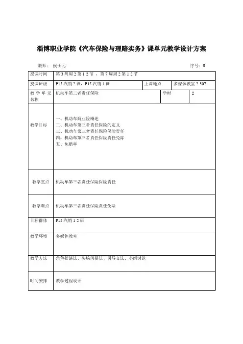汽车保险与理赔2.3商业险概述及机动车第三者责任保险5