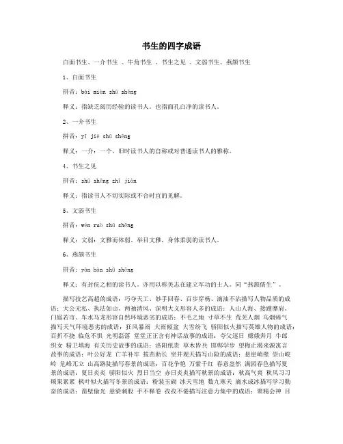 书生的四字成语