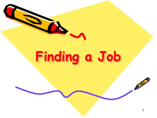 finding the job 有关找工作的英文简介PPT课件