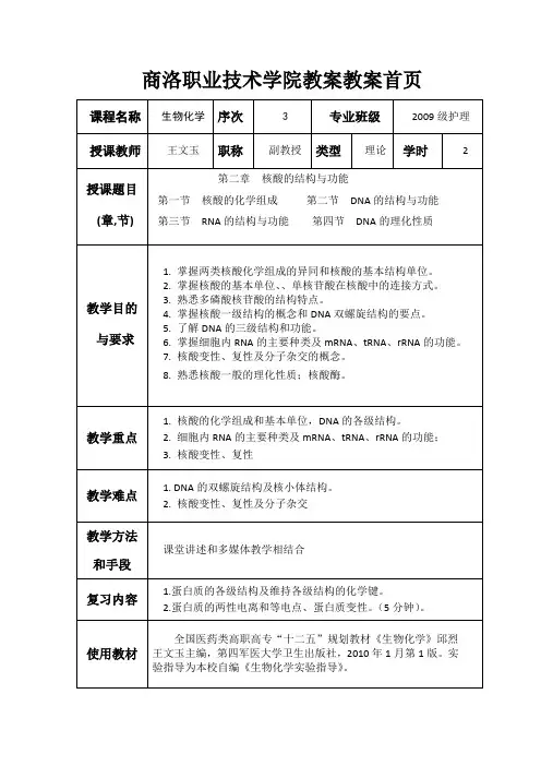 第二章  核酸的结构与功能