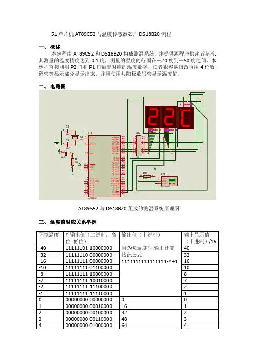超级简单的AT89C52与DS18B20完整例程