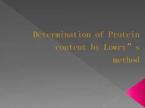 Determination of protein content by Lowry's method