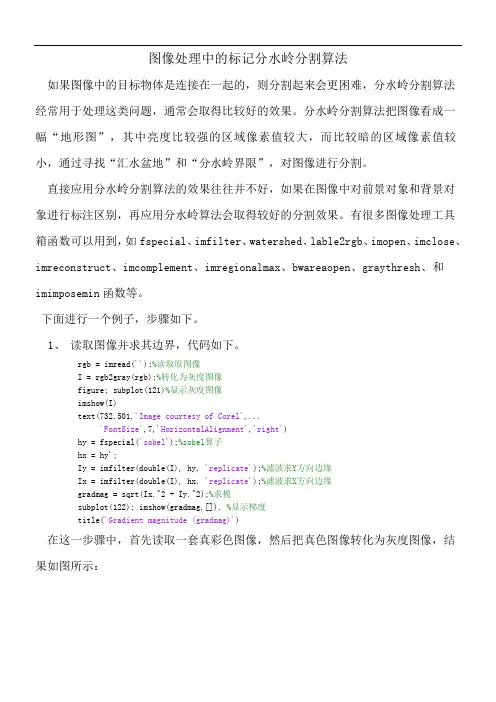 图像处理中的标记分水岭分割算法
