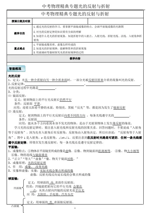 中考物理精典专题光的反射与折射
