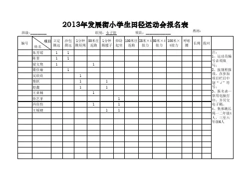 2013年运动会报名表3-2