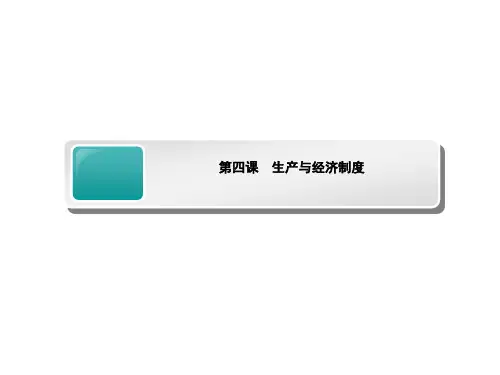 高考政治一轮总复习课件：必修一第四课 生产与经济制度人教