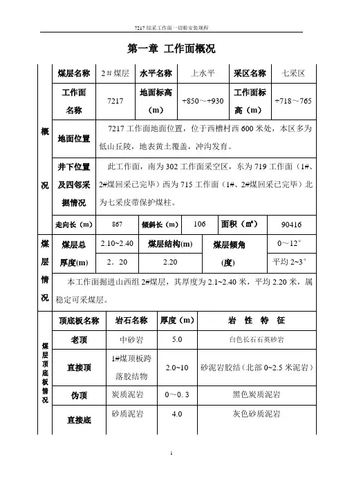 综采工作面安装规程..