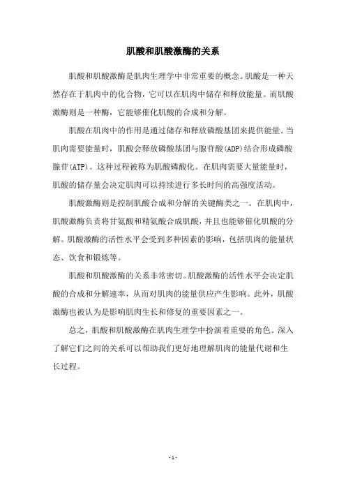 肌酸和肌酸激酶的关系