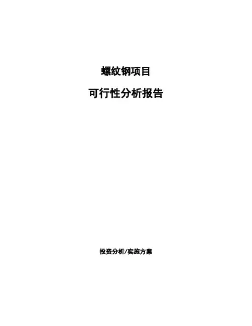螺纹钢项目可行性分析报告