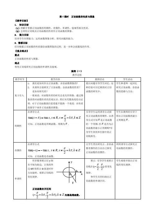 正切函数的性质与图象教案 2