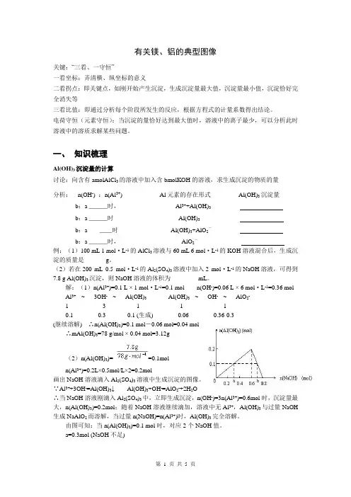 建平中学化学：有关镁铝元素重要图象剖析专题辅导