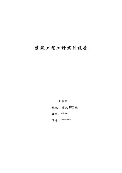 建筑工种实训总结