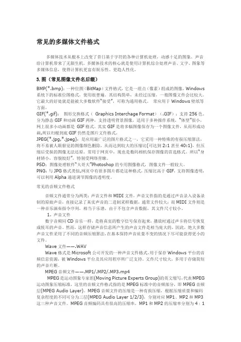 常见的多媒体文件格式