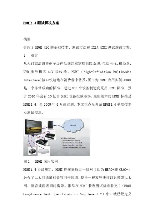 HDMI1.4测试解决方案