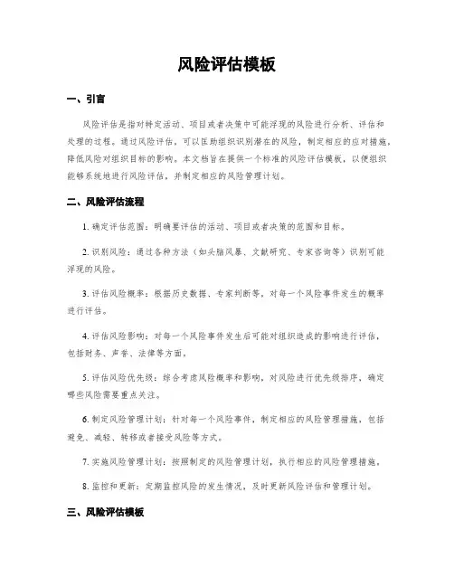 风险评估模板