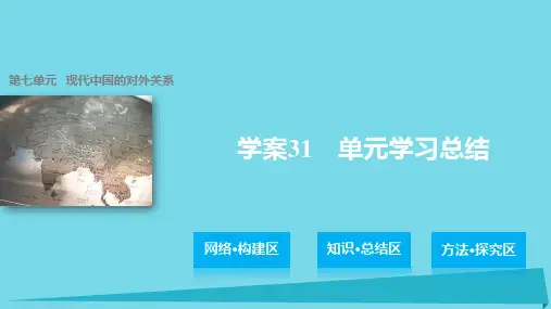 高中历史第七单元现代中国的对外关系31单元学习总结课件 新人教版必修