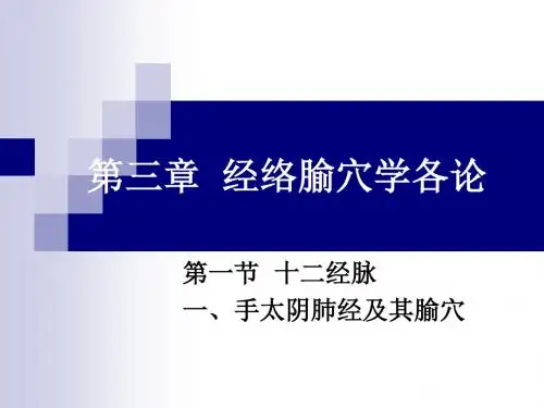 经络腧穴学各论：手太阴肺经