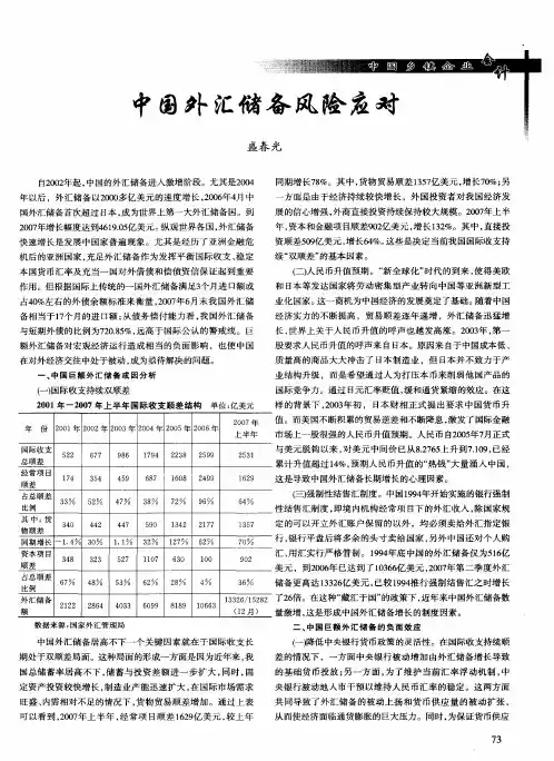 中国外汇储备风险应对