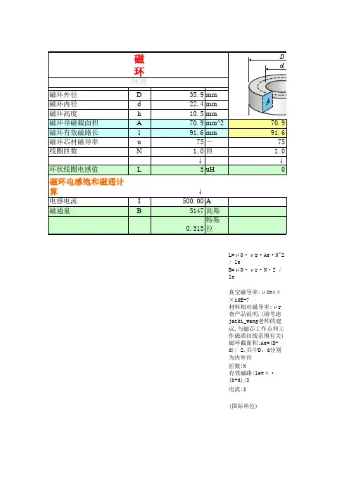 磁环计算
