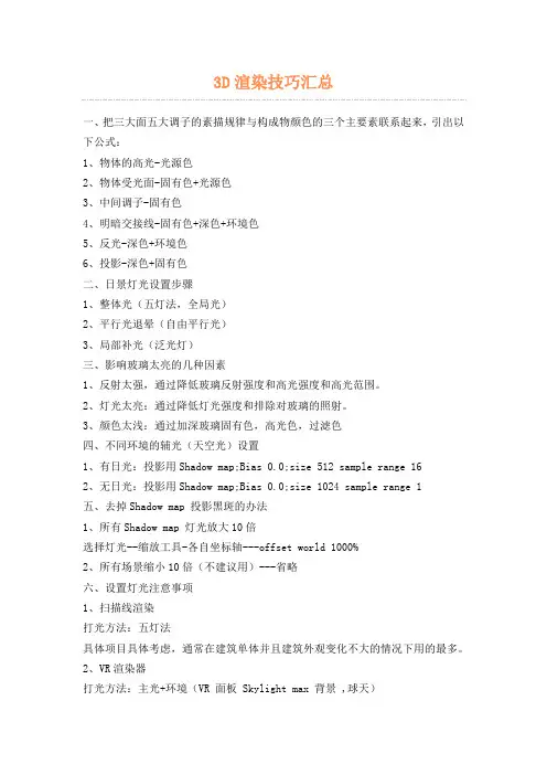 3D渲染技巧汇总