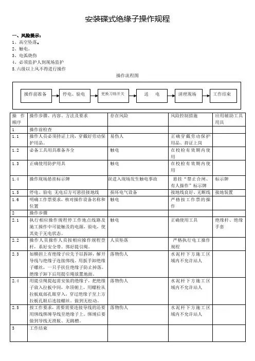 安装碟式绝缘子操作规程