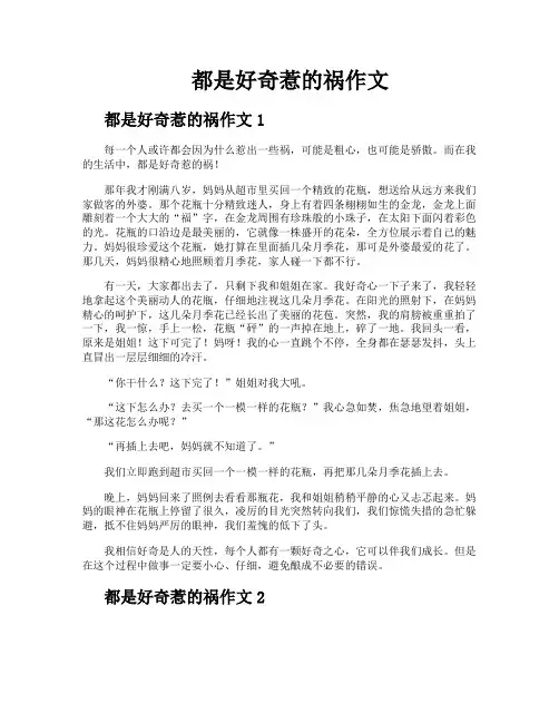 都是好奇惹的祸作文