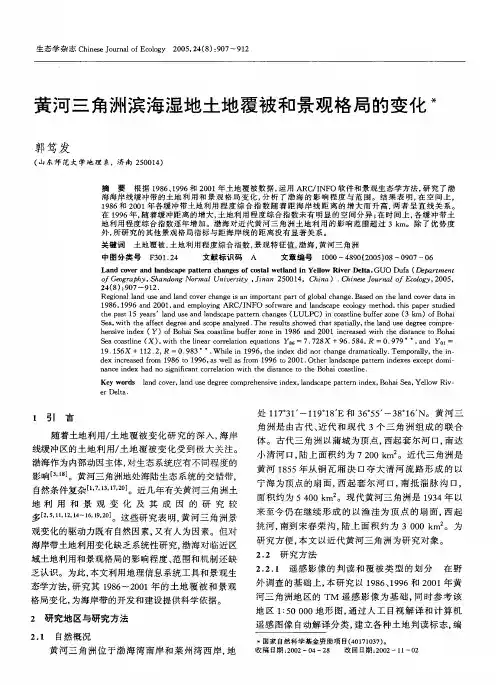 黄河三角洲滨海湿地土地覆被和景观格局的变化