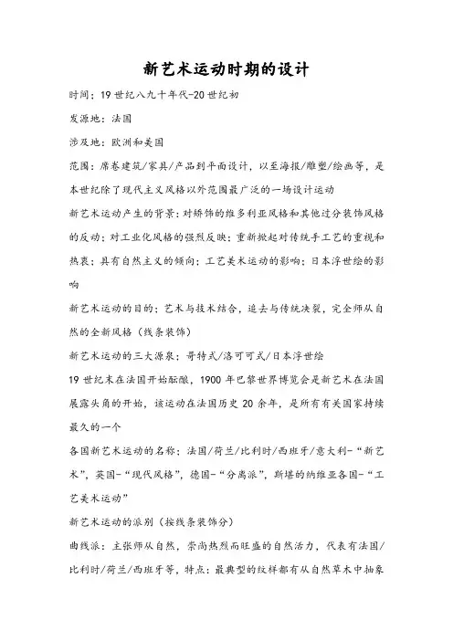 新艺术运动时期的设计