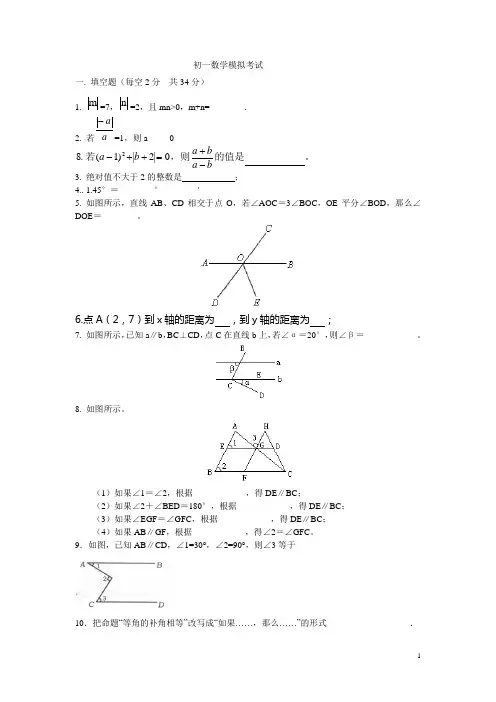 代数练习题