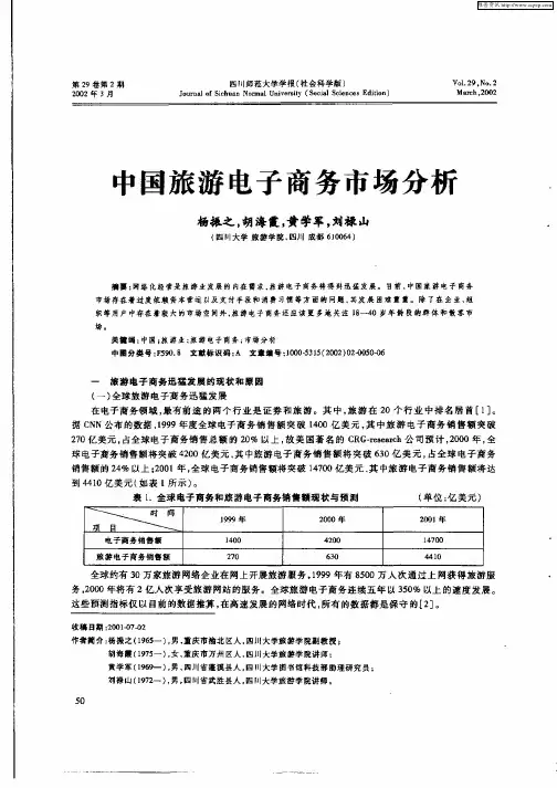 中国旅游电子商务市场分析