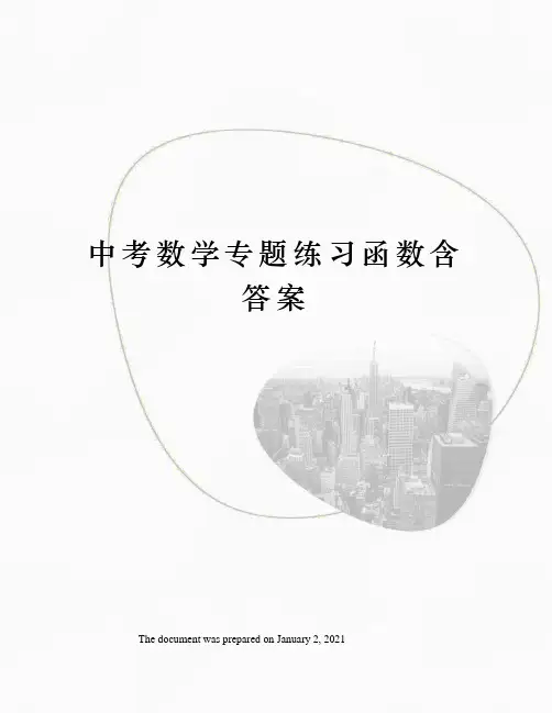 中考数学专题练习函数含答案