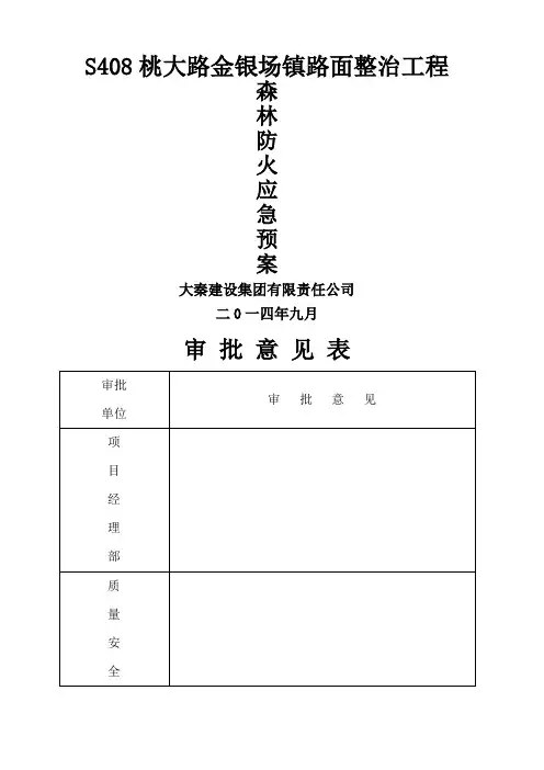 森林防火应急预案