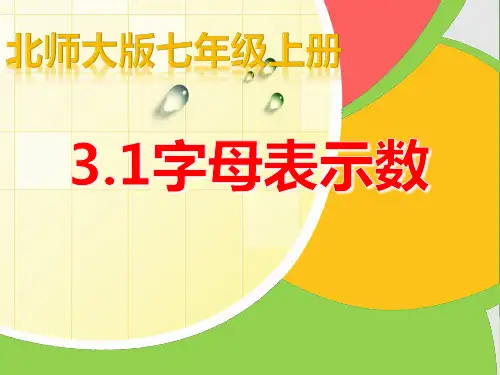 北师大版七年级上册数学  3.1字母表示数 课件(共33张PPT)